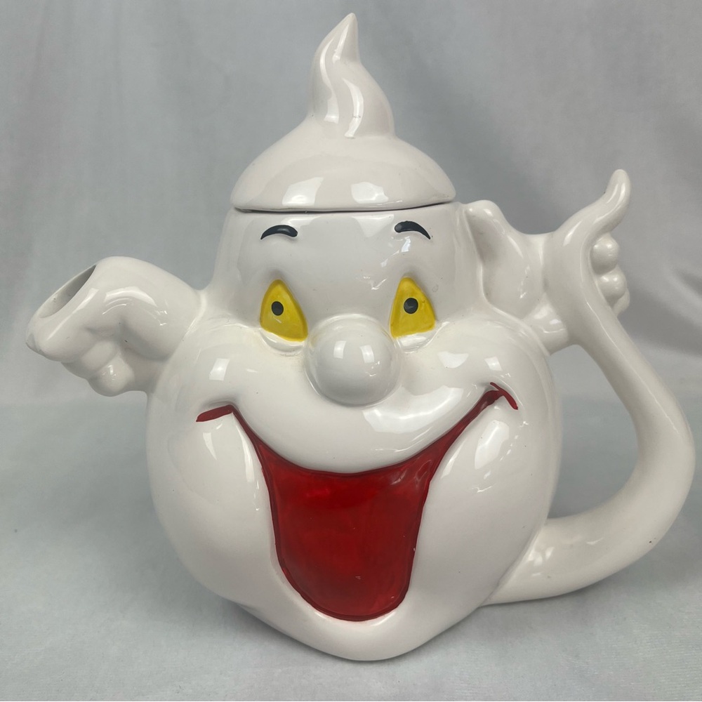 VTG 1998 Spooky Hollow Ghost Teapot w/ Lid Whimsical Kitsch Excellent Condition